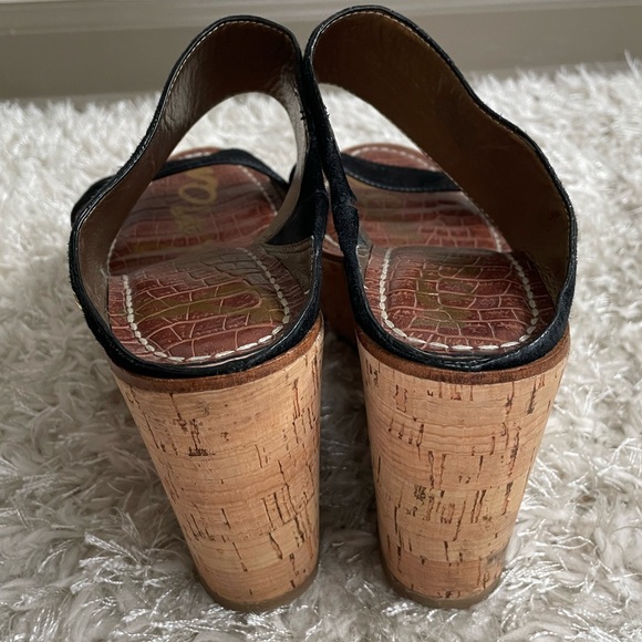 Sam Edelman Dali Black Suede Sandal Wedge - Picture 4 of 9